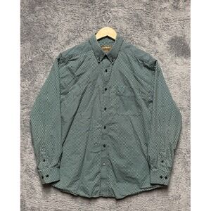 Ariat Shirt Mens XL Green Geometric Medallion Western Cowboy Rodeo Ranch Work
